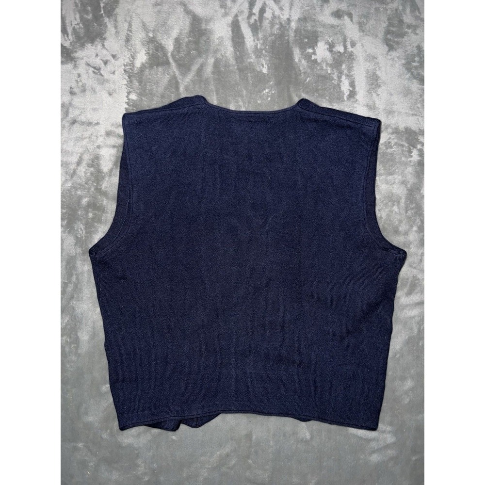 Vintage Country Road Australia Pure Wool Knit Vest Navy Size XL Academia Preppy - Picture 8 of 8